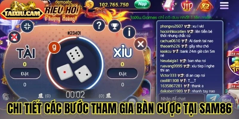 Chi tiết các bước tham gia bàn cược tại Sam86