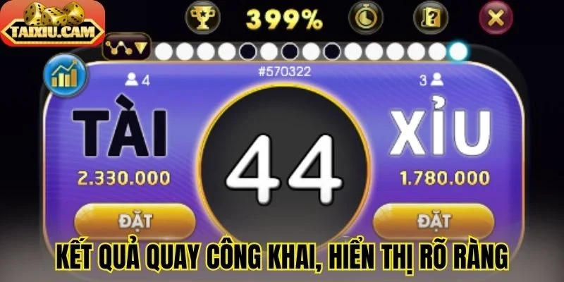 Kết quả quay công khai, hiển thị rõ ràng