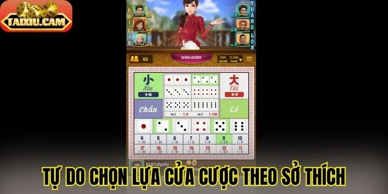 Tự do chọn lựa cửa cược theo sở thích