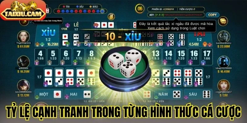 Tỷ lệ cạnh tranh trong từng hình thức cá cược